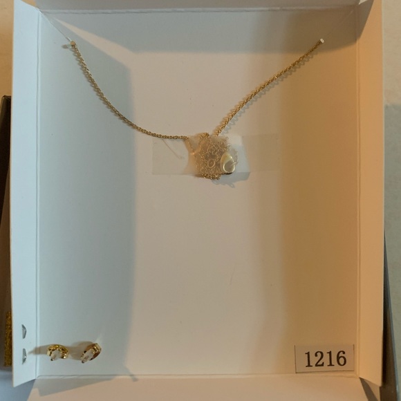 Kitsch 14k over brass zodiac necklace earring Pisces set gift 🎁 - Picture 3 of 4